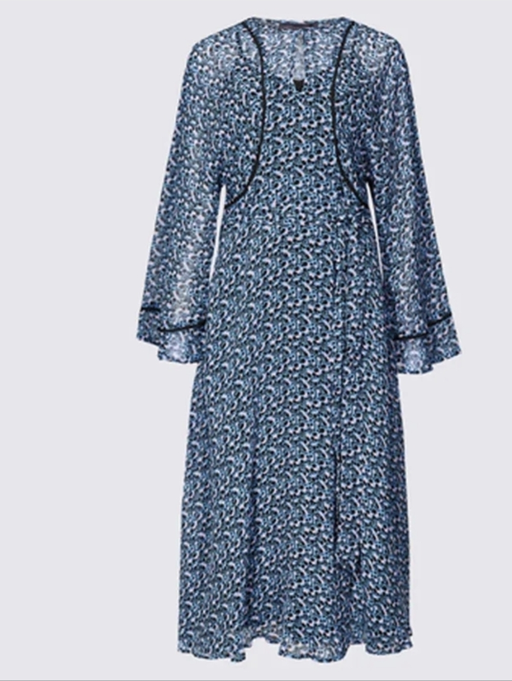 M&S collection Floral print Drop waist Midi dress